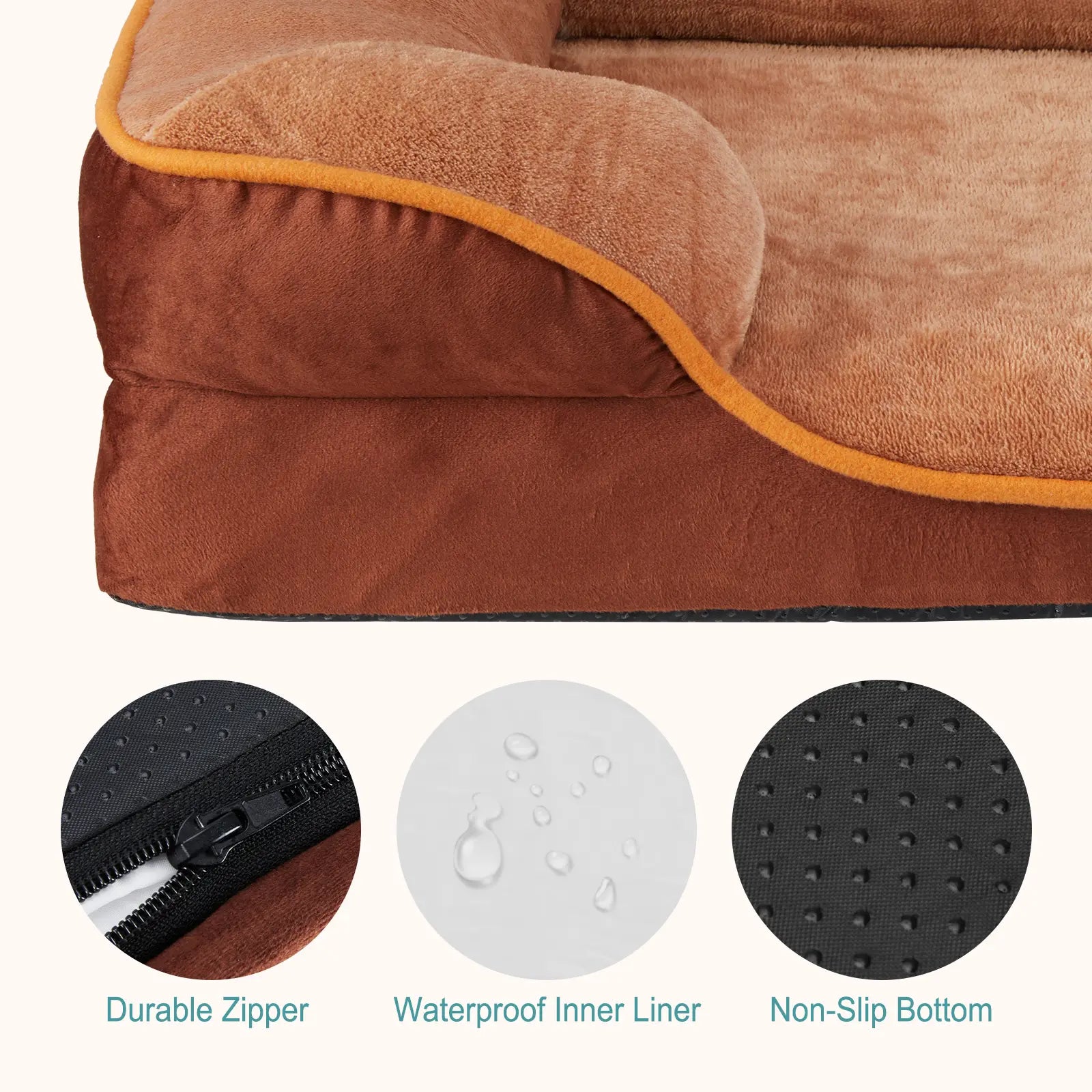 Orthopedic Memory Foam Dog Bed – Waterproof Sofa Bed with Washable Cover for Large Dogs