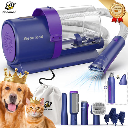 Dog Grooming Vacuum Kit – All-in-One Pet Grooming & Shedding System with 2.5L Dust Bin