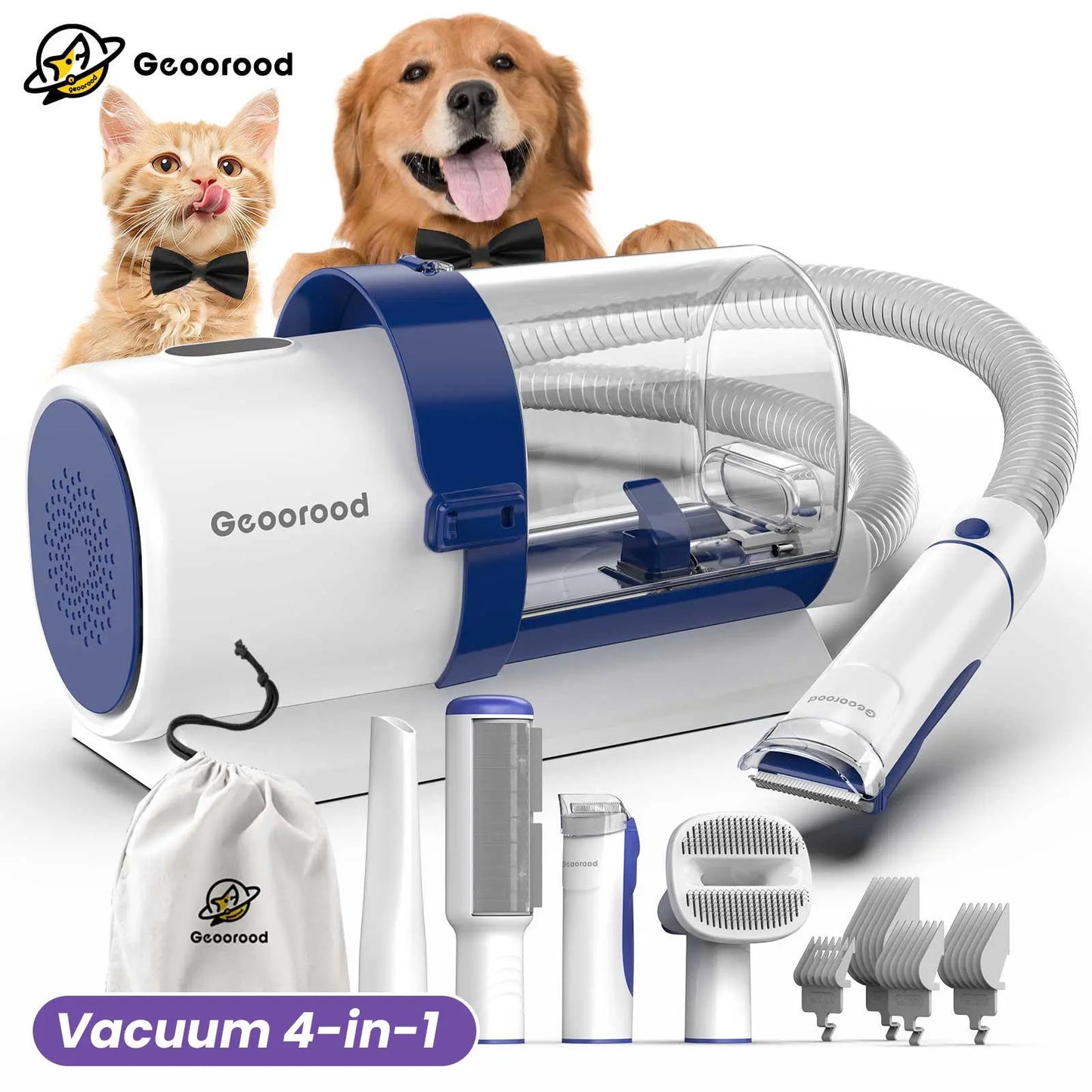 Dog Grooming Vacuum Kit – All-in-One Pet Grooming & Shedding System with 2.5L Dust Bin