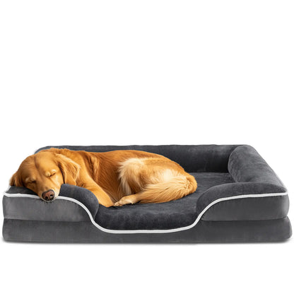 Orthopedic Memory Foam Dog Bed – Waterproof Sofa Bed with Washable Cover for Large Dogs
