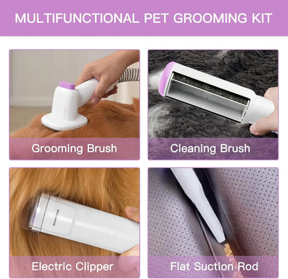 Dog Grooming Vacuum Kit – All-in-One Pet Grooming & Shedding System with 2.5L Dust Bin