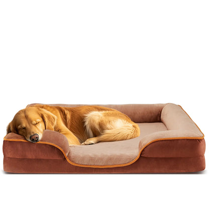 Orthopedic Memory Foam Dog Bed – Waterproof Sofa Bed with Washable Cover for Large Dogs