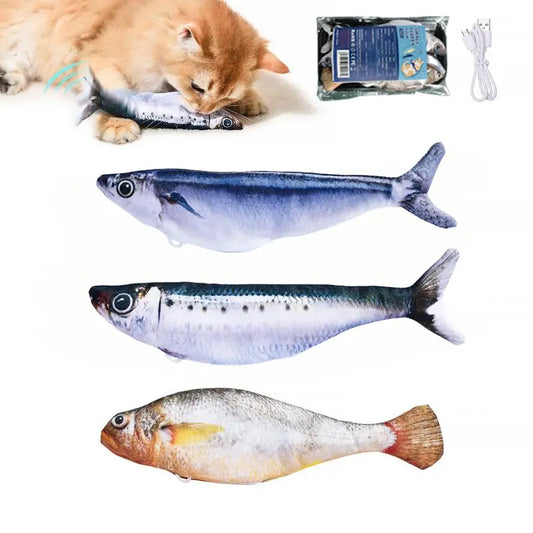 Interactive Flopping Fish Cat Toy Set – Rechargeable Catnip Toys with Realistic Motion (3-Pack)