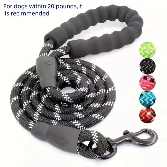 Reflective Dog Leash – Heavy-Duty No-Tangle Leash with Cushioned Handle