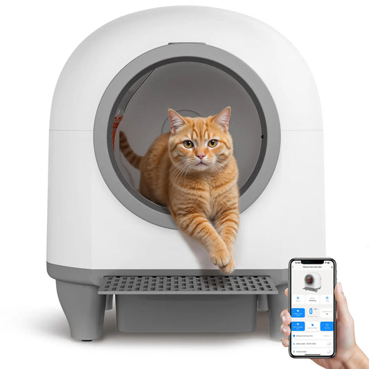 Smart Self-Cleaning Cat Litter Box – Low-Noise Automatic Litter Box with App Control