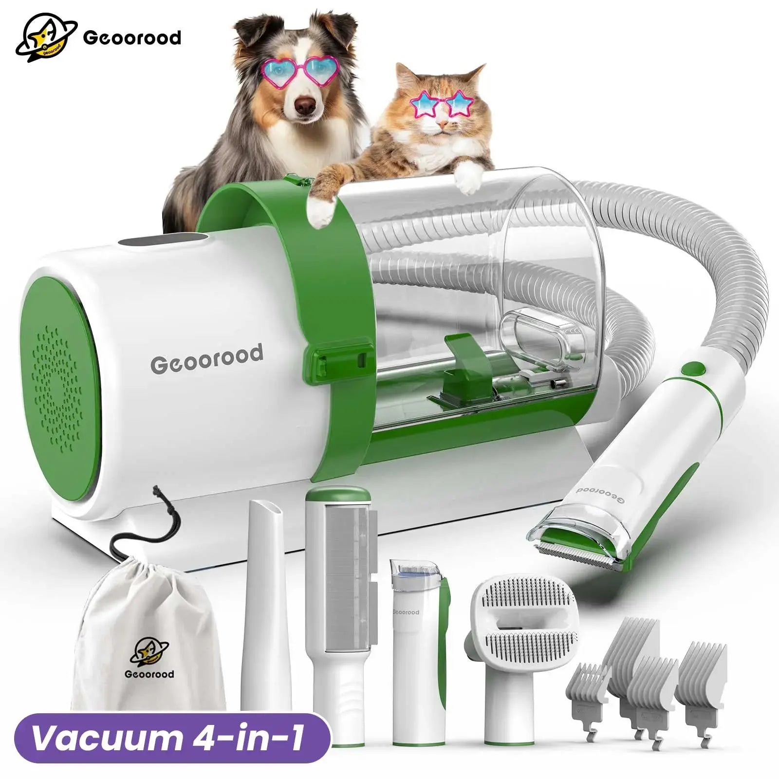 Dog Grooming Vacuum Kit – All-in-One Pet Grooming & Shedding System with 2.5L Dust Bin