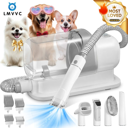 Pet Grooming Vacuum Kit – All-in-One Grooming & Shedding Tool for Dogs & Cats