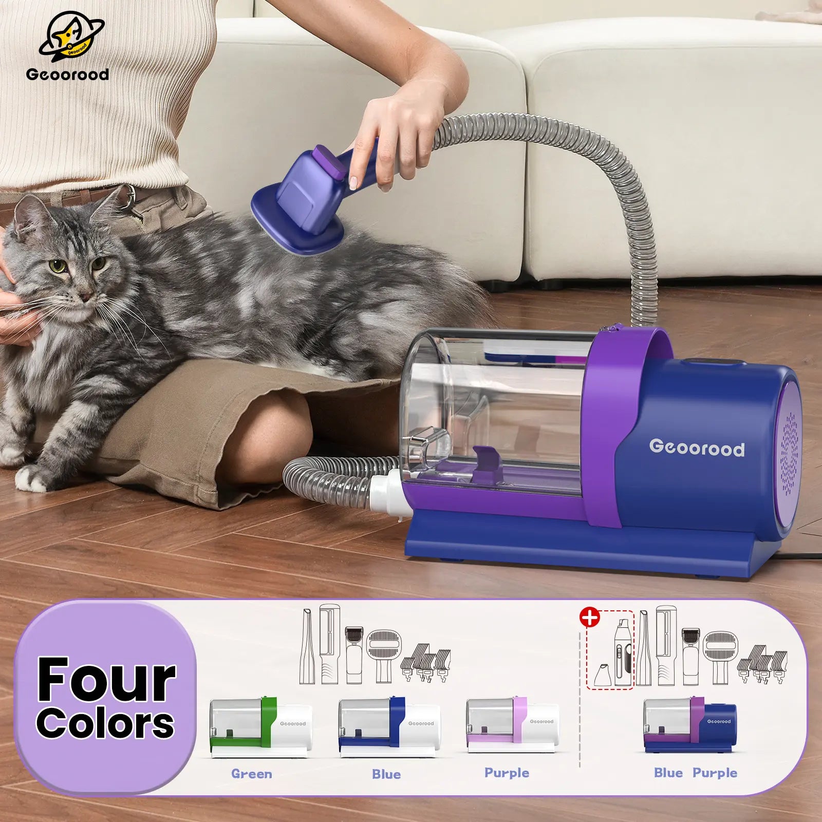 Dog Grooming Vacuum Kit – All-in-One Pet Grooming & Shedding System with 2.5L Dust Bin