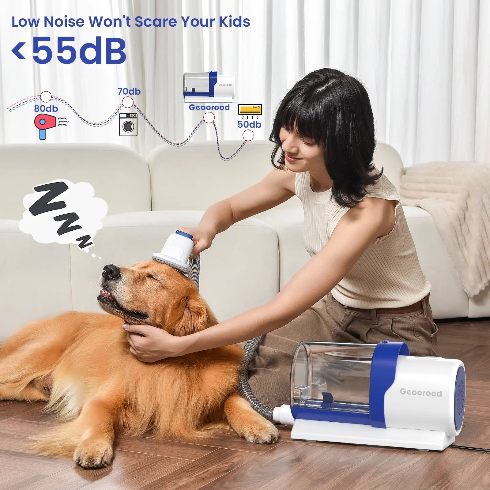 Dog Grooming Vacuum Kit – All-in-One Pet Grooming & Shedding System with 2.5L Dust Bin